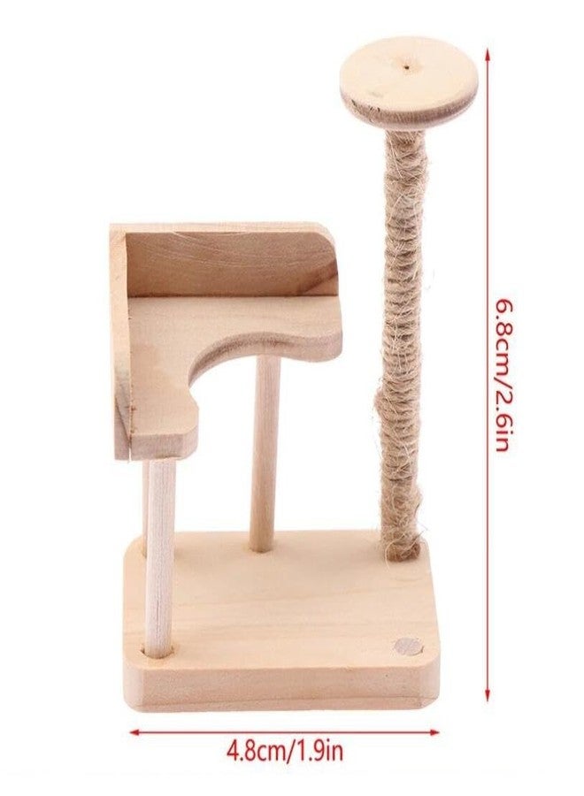EatingBiting 1:12 Scale 1/12 mini Furniture minihouse Miniature Cat Climbing Frame Miniature Cat Tree Farm Animals for Cat Tower Home Furniture Miniature Tower Wooden Cat mini House Birch - Image 2