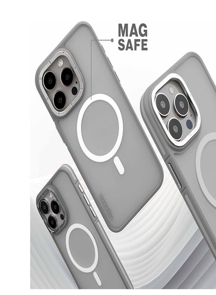 Maxwell Electronics Maxwell Armor Soft Matte Compatible with MagSafe Case for iPhone 15 Pro - Full Protection, Drop-Proof Design, Metallic Lens Protection - Compatible with Magsafe (Gray)  - Image 4