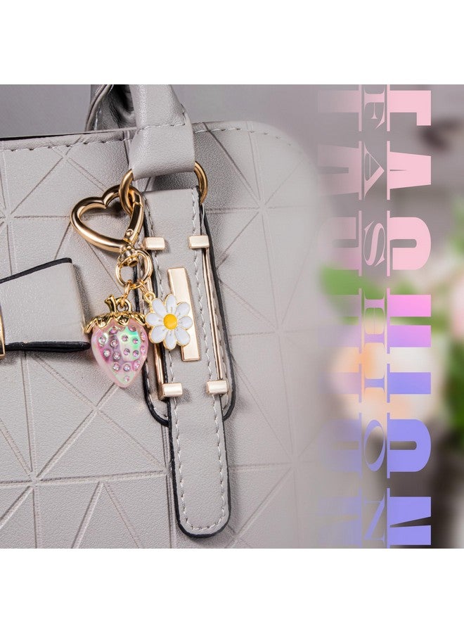 Wikavanli حافظة مفاتيح فراولة كيوت من ويكافانلي، سحر حقيبة، مفاتيح قلب زهور ديفي، إكسسوارات ديكور للنساء والفتيات، وردي، S - Image 5