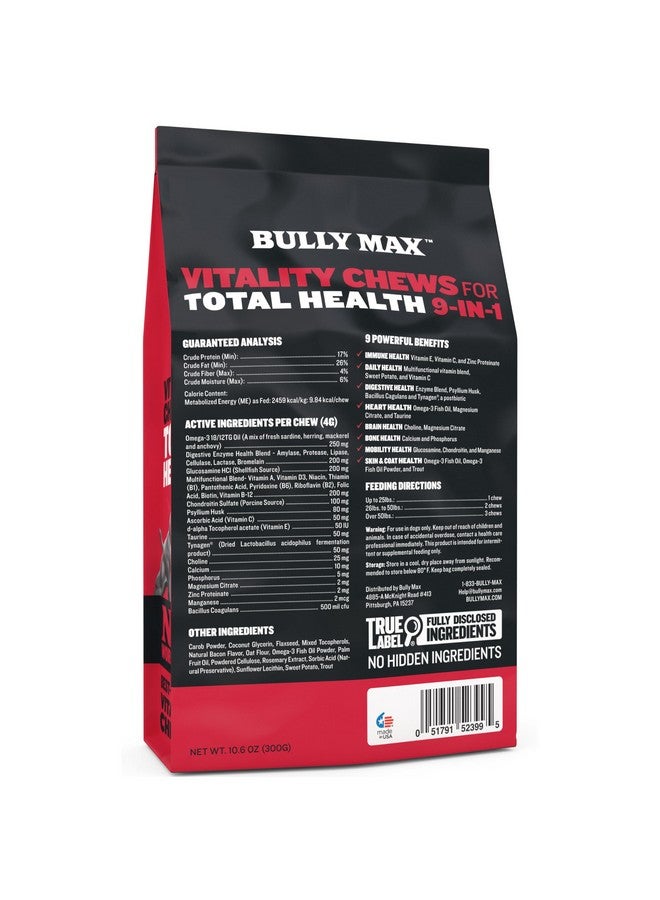 BULLY MAX 9In1 Total Health Dog Chews  Puppy & Adult Dog Multivitamin Treats  Omega 3 Vitamin Supplements For Immunity, Brain, Heart, Joint & Digestive Health For All Breeds  75 Soft Chews/Bag - Image 5