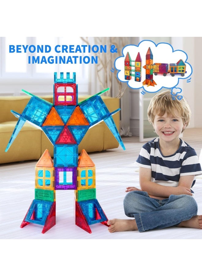 Magnetic Blocks Building Tiles – 70 Pieces Magnet Construction Set STEM Toy for Toddlers & Kids - Image 2