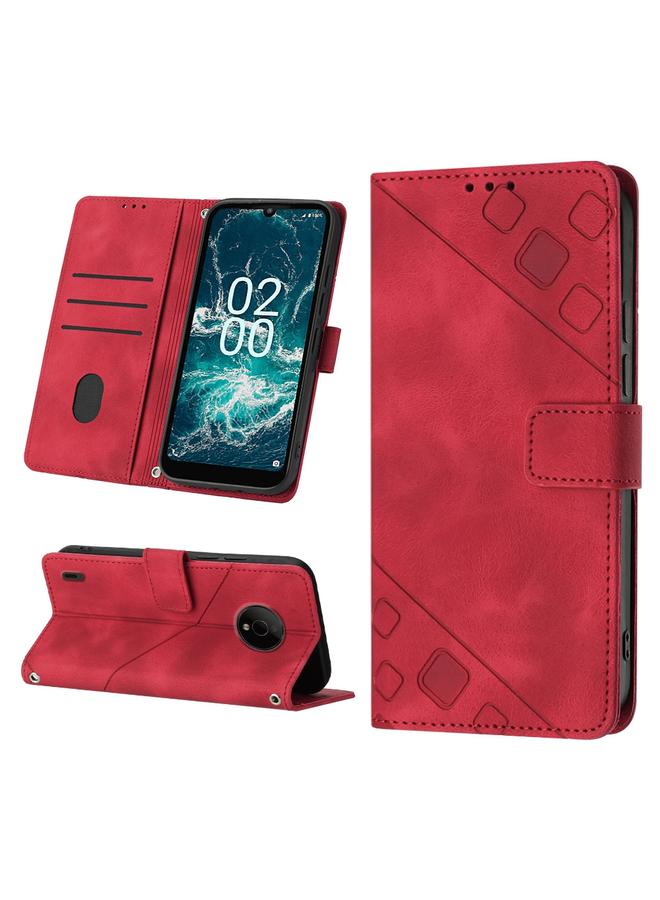 S-TOP Case For Nokia C200 Skin-feel Embossed Leather Phone Case - Image 1