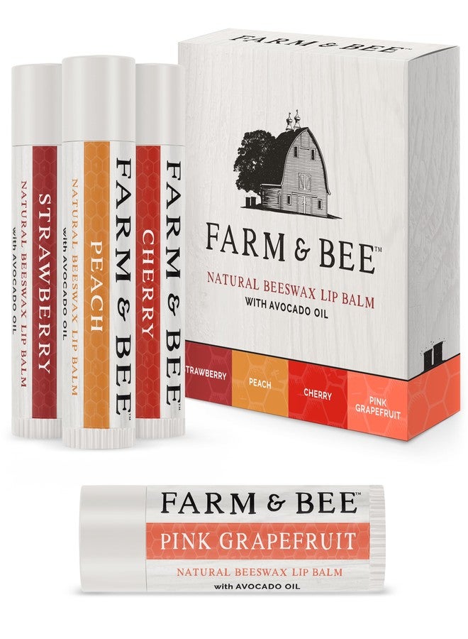 Farm & Bee Natural Lip Balm Variety Pack, 4 Flavors, Organic Ingredients, Moisturizing, Healing - Image 1
