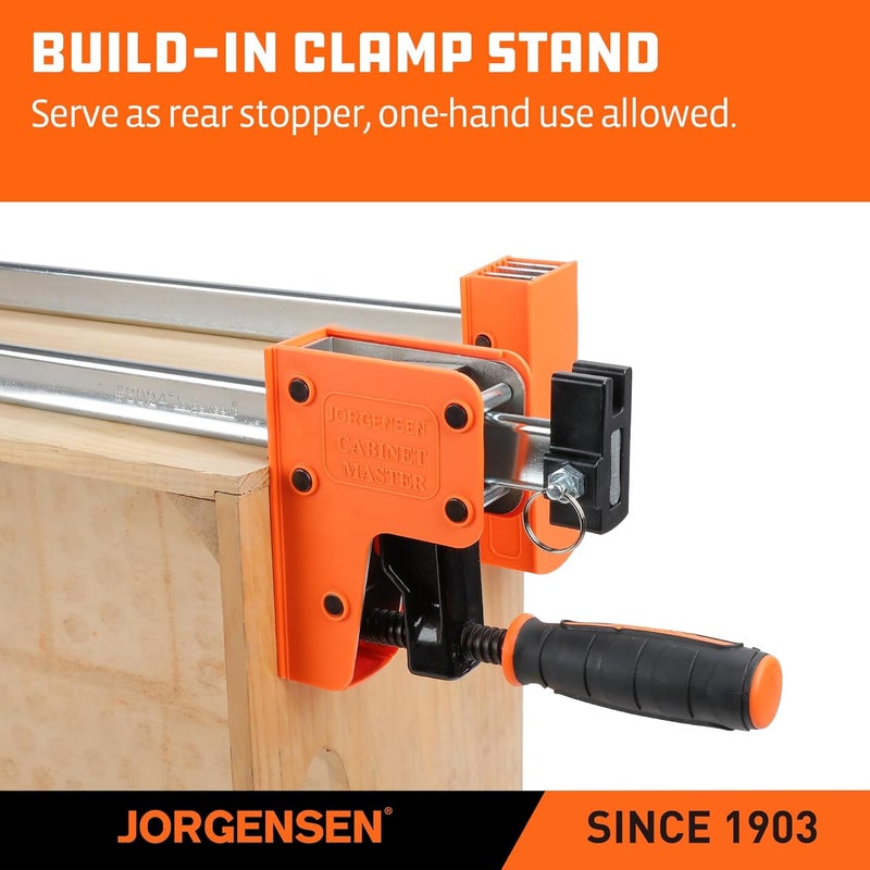 Jorgensen 48-inch Bar Clamps, 90°Cabinet Master Parallel Jaw Bar Clamp Set, 2-pack - Image 5