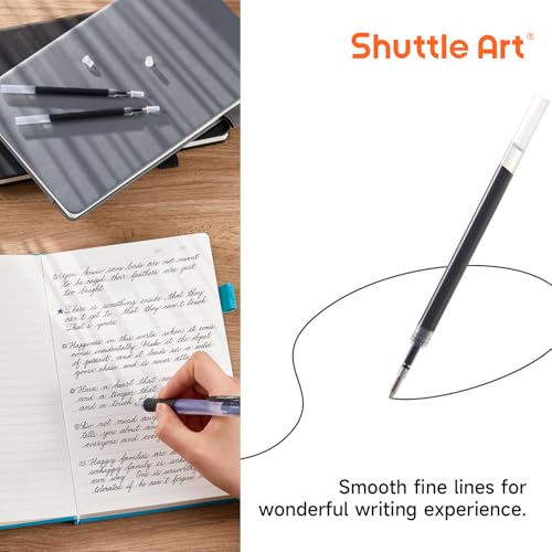 Shuttle Art Retractable Gel Pen Refills, Shuttle Art 30 Pack Black Rollerball Gel Ink Pens Refills, Bulk Set, 0.7mm Fine Point for Writing Journaling Taking Notes School Office Home - Image 4