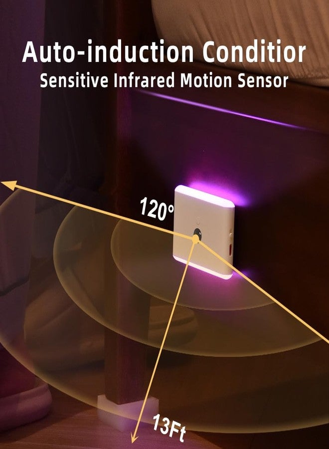 BLE Rechargeable Led Night Light,4 Pack Dimmable Color Changing Stair Lights Indoor,Motion Sensor Light Indoor,RGB Nightlights for Hallway,Bedroom, Kids Room, Kitchen, Stairway,Bathroom,Toilet - Image 2