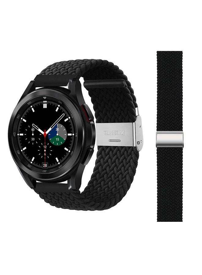 NIBEMINENT Adjustable Braided Band for Samsung Galaxy Watch4 Black  - Image 1