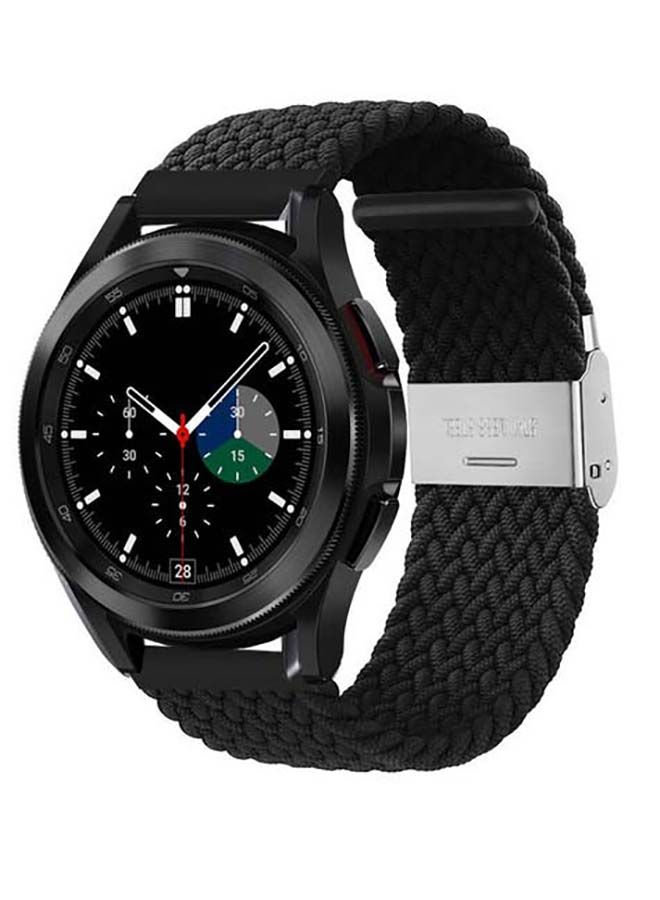 NIBEMINENT Adjustable Braided Band for Samsung Galaxy Watch4 Black  - Image 2