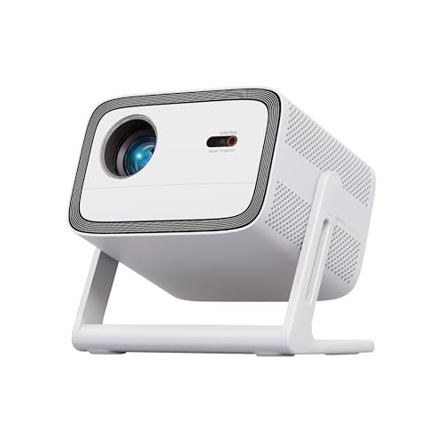 WANBO Vali 1, Native 1080P Fully Automatic, Smart Home Projector 4K Ultra HD, DRM L1, 900 ANSI | Voice Assistant | Chromecast | Android TV 11.0 | 12W Speaker | WiFi, BT | White - Image 1