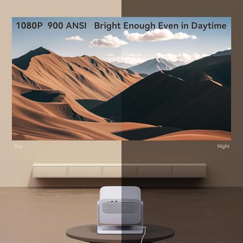 WANBO Vali 1, Native 1080P Fully Automatic, Smart Home Projector 4K Ultra HD, DRM L1, 900 ANSI | Voice Assistant | Chromecast | Android TV 11.0 | 12W Speaker | WiFi, BT | White - Image 4