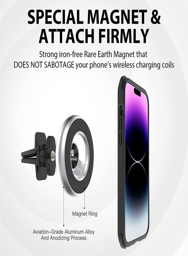 SWITCHEASY Magnetic Car Phone Holder - MagMount, Universal 360° Rotation Strong Magnet Car Phone Mount for Dashboard Compatible with Phone 15/14/13/12/11, Samsung - Bracket Type, Black - Image 4