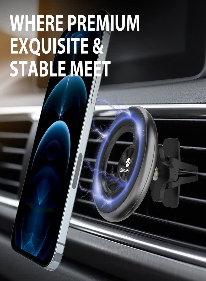 SWITCHEASY Magnetic Car Phone Holder - MagMount, Universal 360° Rotation Strong Magnet Car Phone Mount for Dashboard Compatible with Phone 15/14/13/12/11, Samsung - Bracket Type, Black - Image 2