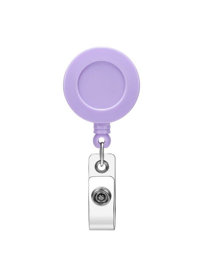 Soleebee 1 Pack Nurse Badge Reel 24'' Retractable Badge Holder With 360° Swivel Alligator Clip Solid Color Id Badge Holder For Nurse Doctor Teachers Students Badge Reel (Purple) - Image 1