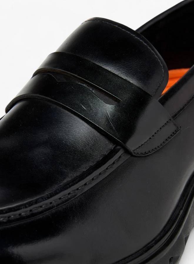 Le Confort BLACK Men Solid Slip-On Leather Loafers for Men | Best Price UAE