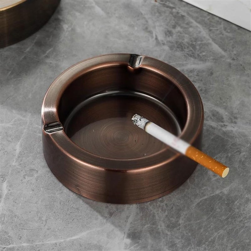Ash Holder Stainless Steel Electroplating Process Ashtray Tabletop Portable for Room Living Dining Offices Outdoor Garden etc(Small) - Image 4