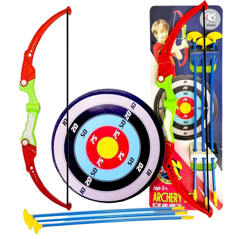 Storio Outdoor Toys Bow and Arrow Archery Set Toy Set with Target Board - Dhanush Baan for Kids Girls Boys, Multicolor - Image 1