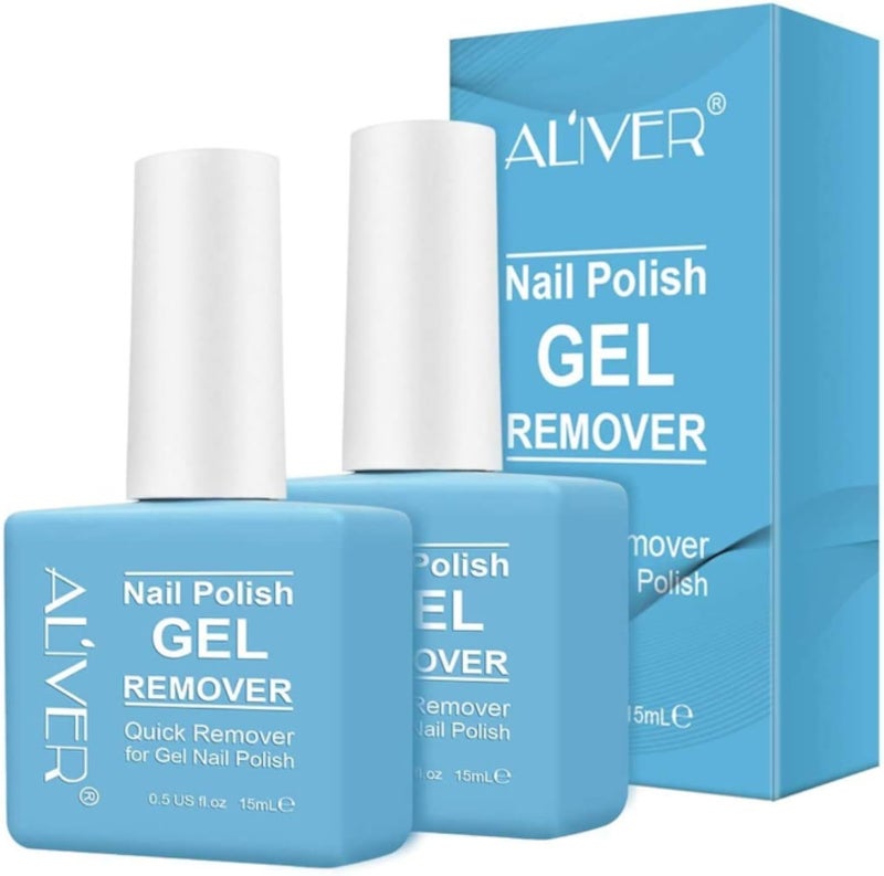 ALIVER Gel Magic Nail Polish Remover (2 pack), Easy To Remove The gel polish,Professional &Quickly Removes Soak-Off Gel Polish,Effective after 3-5 minutes