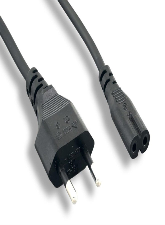 Monoprice Power Cord - CEE 7/16 (Europlug) to IEC 60320 C7 (Non-Polarized) 18AWG 3-Prong Black 6ft