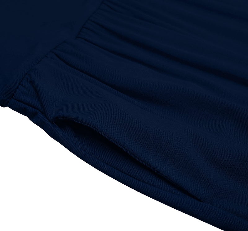 Simlu Navy Midnight Skirts for Women Ankle Length Skirt Casual Long Skirt High Waisted Maxi Skirt Reg and Plus Size Skirt Long Skirt (Size Large, Navy Midnight) - Image 4