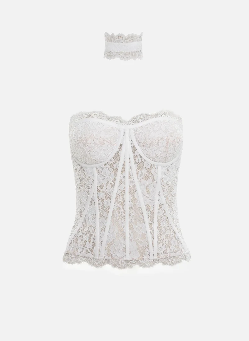 Lichi  Lace corset with a matching choker for Women | Best Price UAE