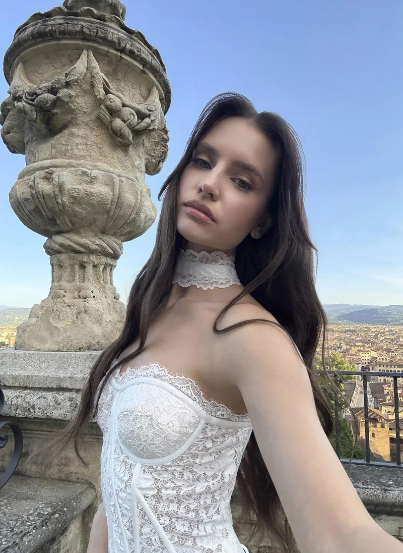 Lichi  Lace corset with a matching choker for Women | Best Price UAE