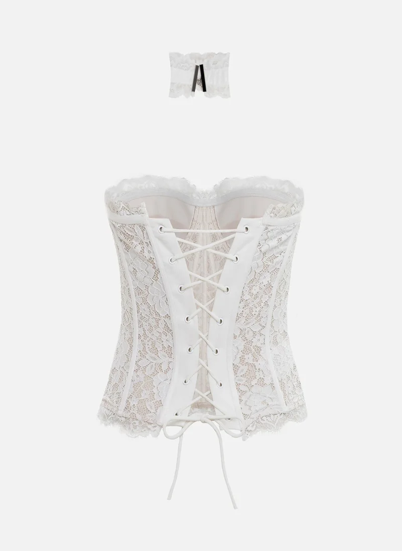 Lichi  Lace corset with a matching choker for Women | Best Price UAE