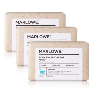 MARLOWE. No. 102 Men's Body Scrub Soap 7 oz (3 Bars) Fresh Original Woodsy Scent, Best Exfoliating Bar for Men, Natural Ingredients, Apricot Seed Powder, Shea Butter, Olive Oil, Green Tea Extracts - pzsku/ZFF31FF9FEBA3A20777E3Z/45/1754675756/a3ea19ae-5806-45ad-af5c-41e1a5a7c511