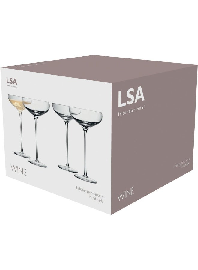 LSA International LSA International Wine Champagne Saucer 300 ml Clear | Set of 4 | Mouthblown and Handmade Glass | WI08  - Image 5