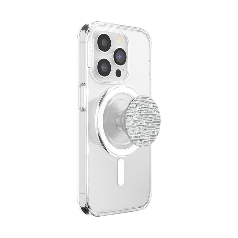PopSockets Phone Grip for MagSafe, Magnetic Holder, Phone Stand, Silver - FATA Morgana Chrome - Image 1