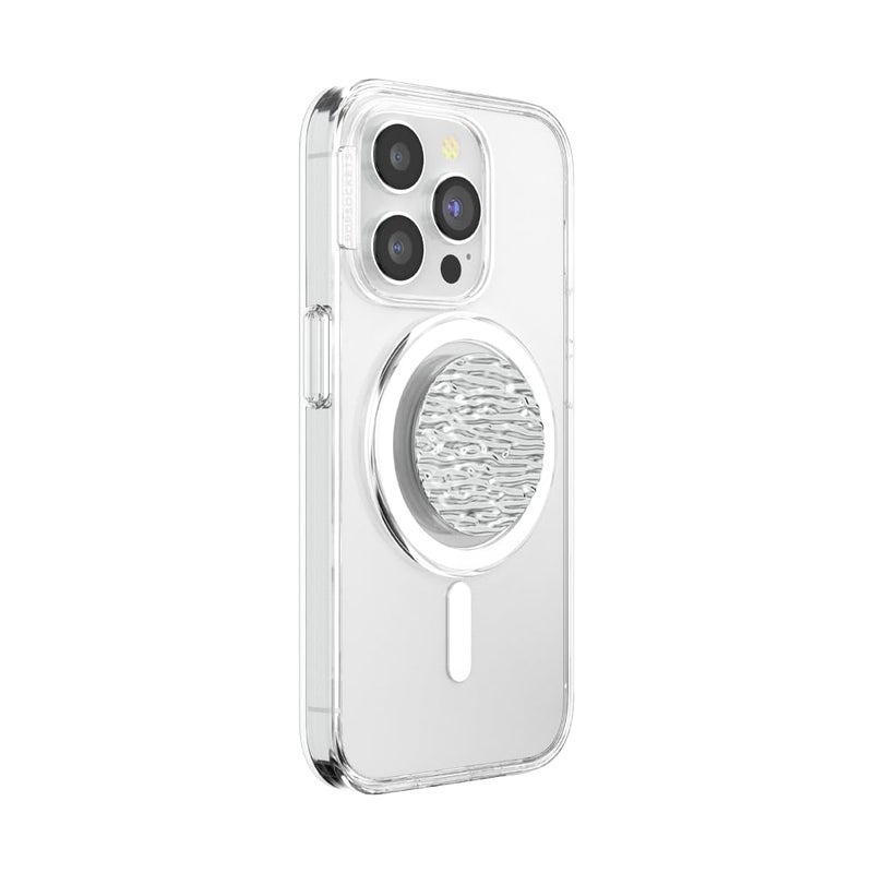 PopSockets Phone Grip for MagSafe, Magnetic Holder, Phone Stand, Silver - FATA Morgana Chrome - Image 3