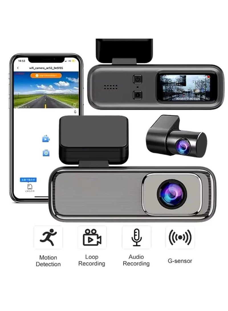 سونيك داش كام سونيك أمامي + خلفي بدقة 4K فائقة الوضوح – كاميرا سيارة مزدوجة بعدسة عريضة للرؤية الليلية، كشف الحركة، تسجيل صوتي، وحماية ضد الحوادث – شاشة مدمجة مع دعم الواي فاي والتخزين الحلقي – مثالية لتوثيق رحلاتك وحماية سيارتك - Image 3