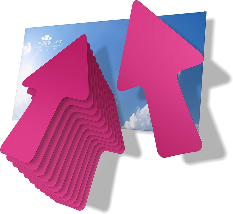 imaggge.com 12 Arrows – Fuchsia – Warning Stickers – Indoor and Outdoor – Directions, Arrow Path, Directions - Image 1