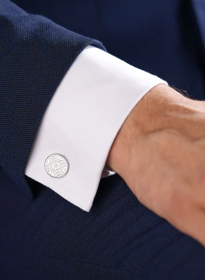 CERRUTI 1881 Plaque Logo.2 CufflinksIconic CRR BrandingConfident and Stylish Accessory for Men