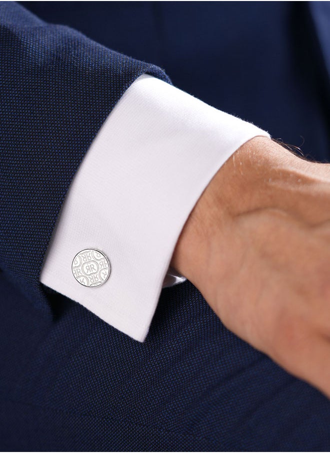 CERRUTI 1881 Plaque Logo.2 CufflinksIconic CRR BrandingConfident and Stylish Accessory for Men  - Image 1