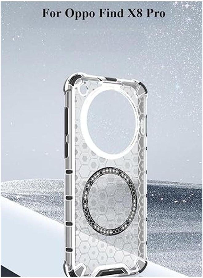 Generic - Clear Case for Oppo Find X8 Pro (2024), Honeycomb Magnetic Airbag Anti-fall Phone Case, Transparent Ultra-thin Anti-fingerprint Protective Back Cover - Image 1