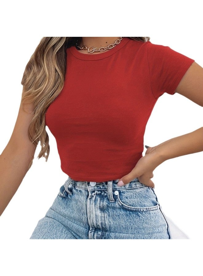 Summer Fashion Solid Color Short Cropped Casual Top - Image 5