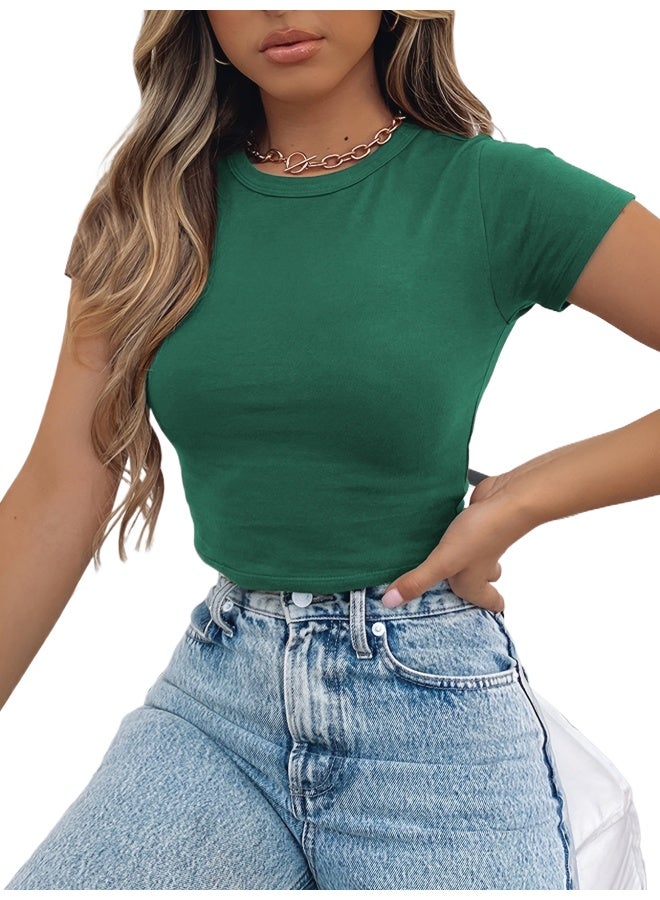 Summer Fashion Solid Color Short Cropped Casual Top - Image 1