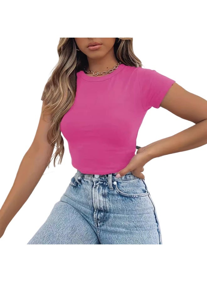 Summer Fashion Solid Color Short Cropped Casual Top - Image 4