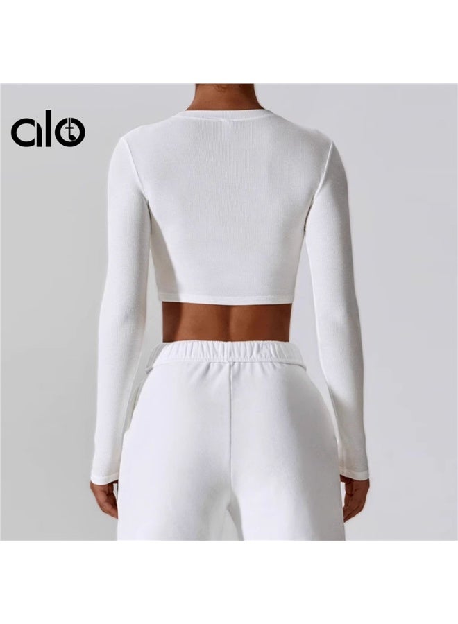 alo ALO YOGA Women's Crop Long Sleeve Yoga Top - North America Edition - Image 2