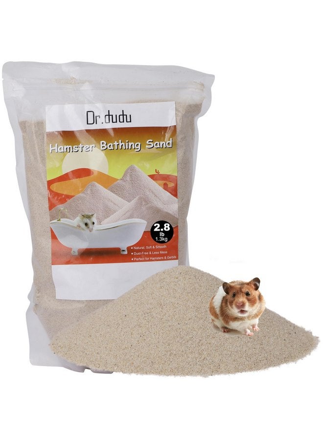 دكتور دودو رمل استحمام الهامستر من دكتور دودو، 2.8 رطل رمل صحراوي خالٍ من الغبار أو رمل فضلات الحمام للهامستر والشنشيلة والجربوع والفئران السورية والحيوانات الصغيرة (بيج) - Image 1