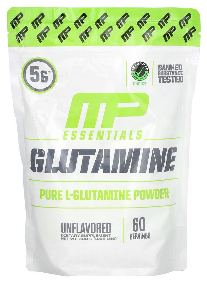 MusclePharm - Essentials Glutamine Unflavored 0.66 lb (300 g) - Image 1