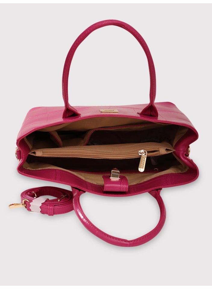 CAPRESE MINK SATCHEL SMALL FUCHSIA - Image 3