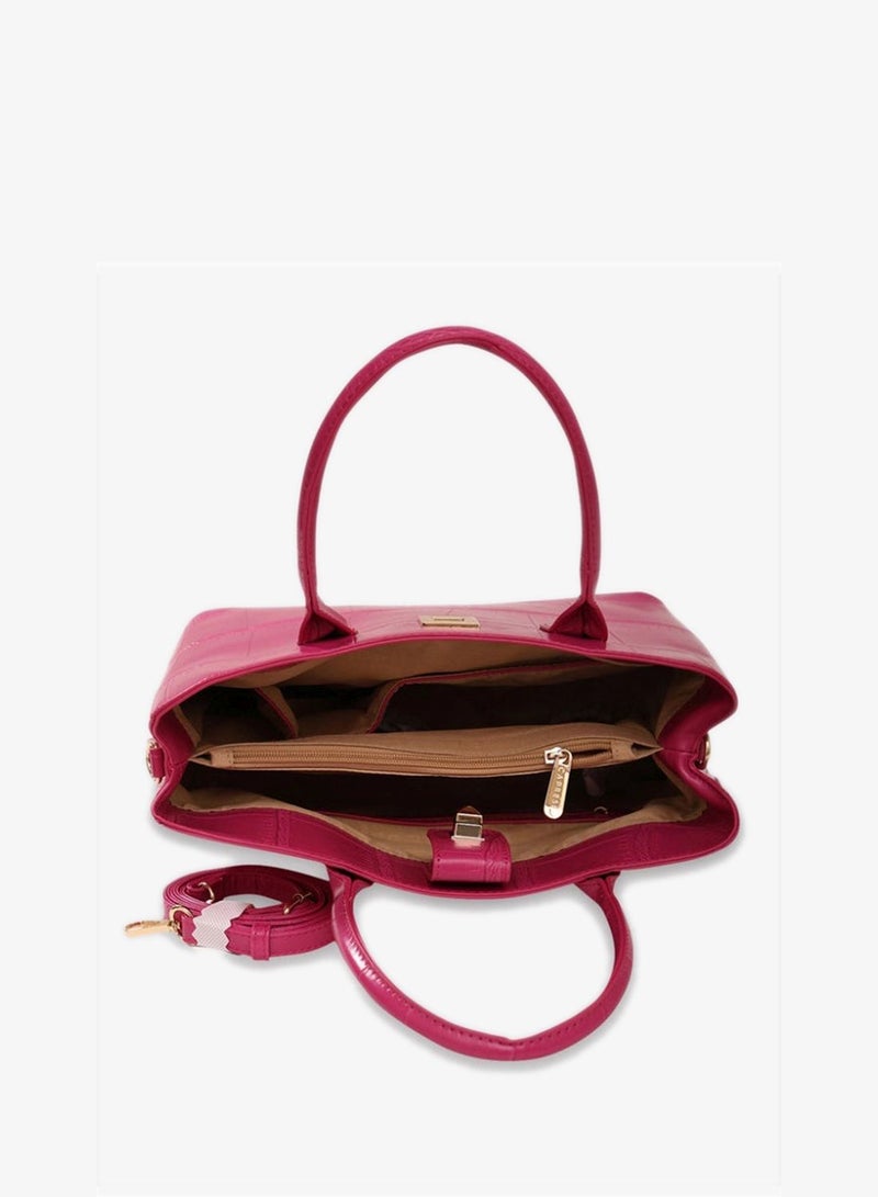 CAPRESE MINK SATCHEL SMALL FUCHSIA - Image 3