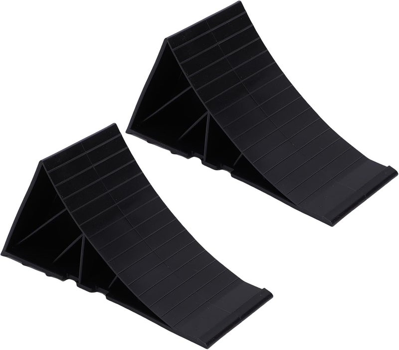 Multi-purpose Dioche RV Wheel Chock, 2PCS Heavy Duty Black Wheel Chock PE with Antislip Design for Car, RV, Truck, Trailer, ATV - High Stability Tire Blocks Fixed delivery schedule - Image 4