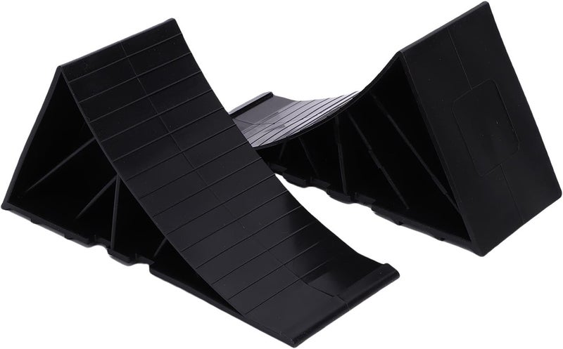 Multi-purpose Dioche RV Wheel Chock, 2PCS Heavy Duty Black Wheel Chock PE with Antislip Design for Car, RV, Truck, Trailer, ATV - High Stability Tire Blocks Fixed delivery schedule - Image 1