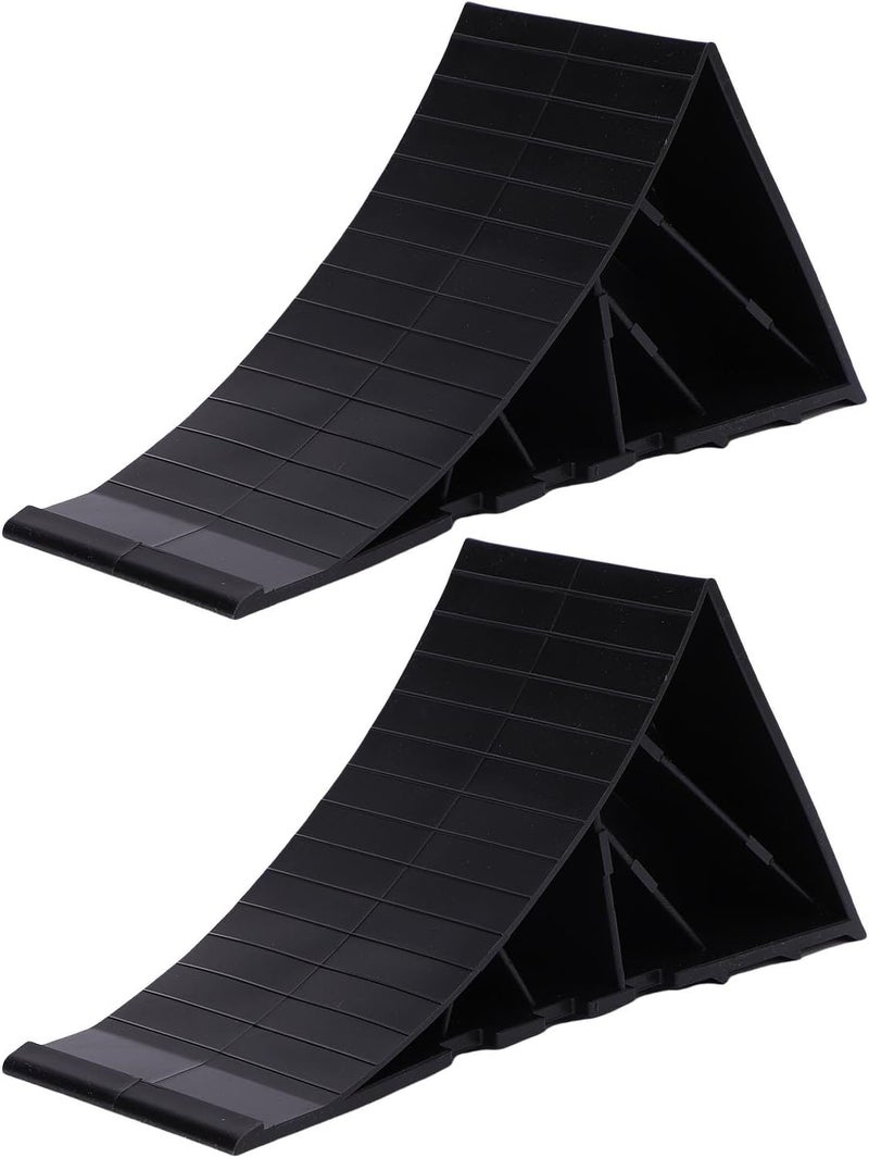 Multi-purpose Dioche RV Wheel Chock, 2PCS Heavy Duty Black Wheel Chock PE with Antislip Design for Car, RV, Truck, Trailer, ATV - High Stability Tire Blocks Fixed delivery schedule - Image 3