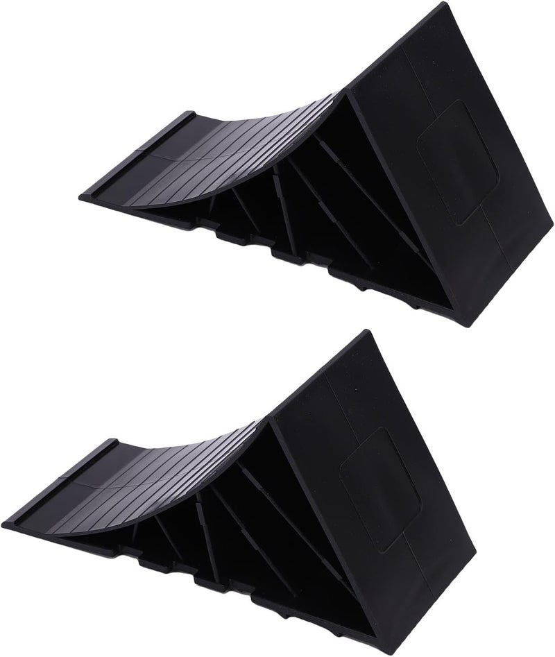 Multi-purpose Dioche RV Wheel Chock, 2PCS Heavy Duty Black Wheel Chock PE with Antislip Design for Car, RV, Truck, Trailer, ATV - High Stability Tire Blocks Fixed delivery schedule - Image 5