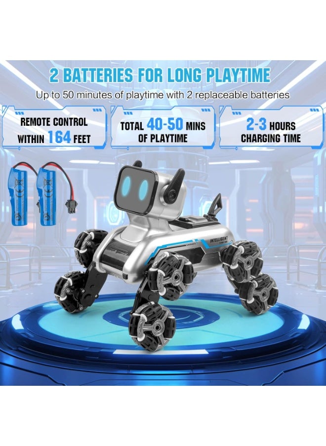 Jorunb Robot Dog, 2.4Ghz Remote Control Dog Stunt RC Cars with Music & Light, 2 Models RC Robot Toys with 2 Rechargeable Batteries, Birthday Gifts for Kids 6 7 8 9 10 11 12 Years Old  - Image 2