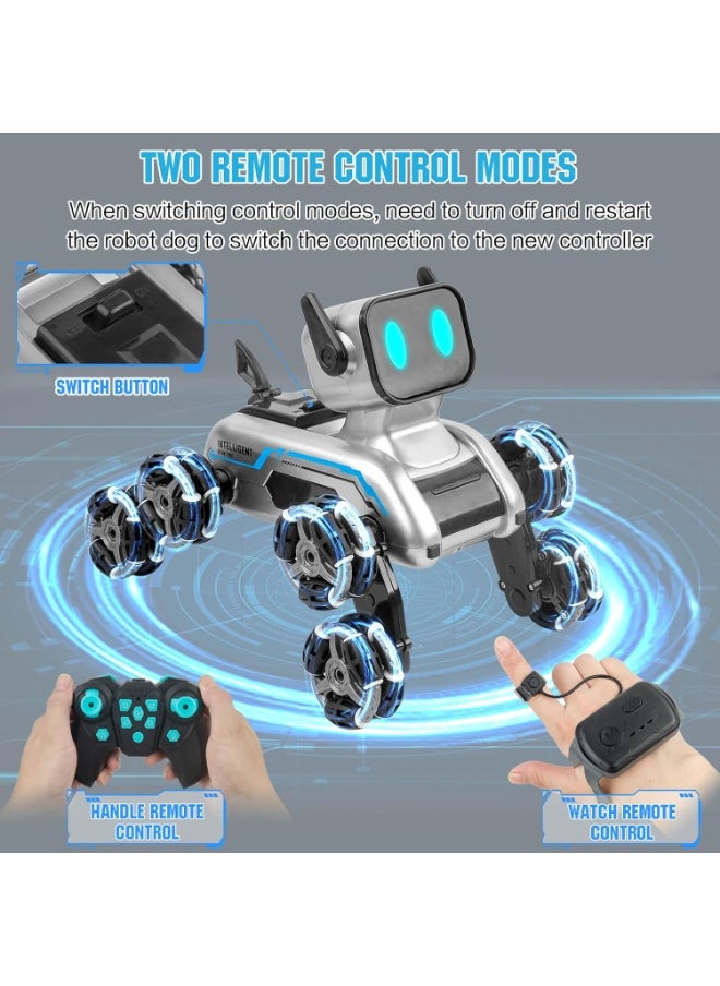 Jorunb Robot Dog, 2.4Ghz Remote Control Dog Stunt RC Cars with Music & Light, 2 Models RC Robot Toys with 2 Rechargeable Batteries, Birthday Gifts for Kids 6 7 8 9 10 11 12 Years Old  - Image 3