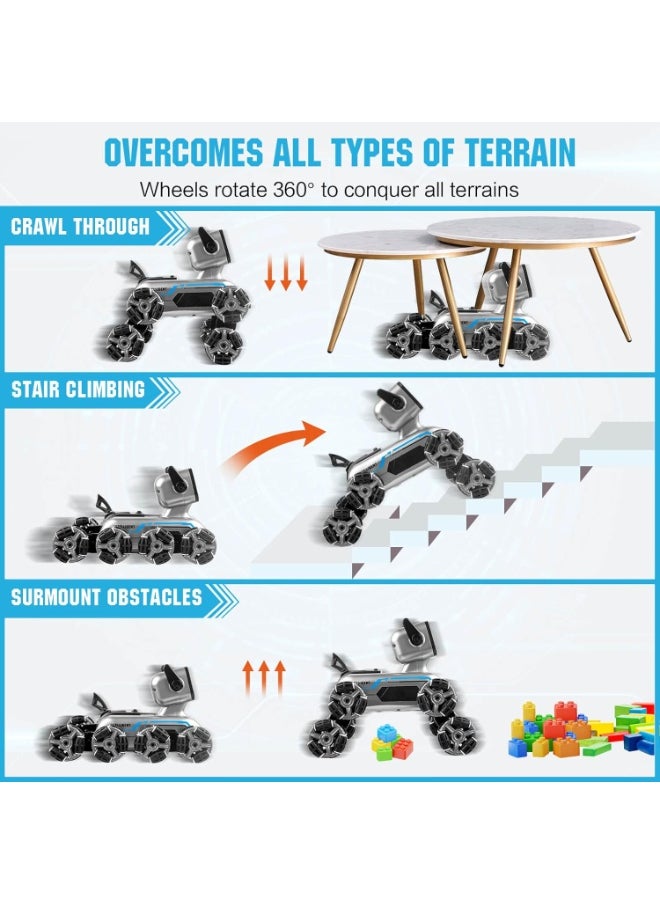 Jorunb Robot Dog, 2.4Ghz Remote Control Dog Stunt RC Cars with Music & Light, 2 Models RC Robot Toys with 2 Rechargeable Batteries, Birthday Gifts for Kids 6 7 8 9 10 11 12 Years Old  - Image 5